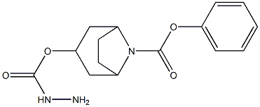 3-ヒドラジノカルボニルオキシ-8-アザビシクロ[3.2.1]オクタン-8-カルボン酸フェニル 化学構造式