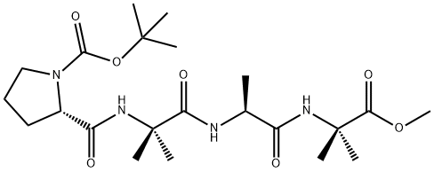 tert-butyloxycarbonyl-prolyl-2-aminoisobutyryl-alanyl-2-aminoisobutyrate methyl ester Structure