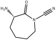 2H-Azepin-2-one, 3-amino-1-cyanohexahydro-, (3S)- (9CI) 化学構造式