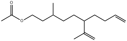 3-Methyl-6-isopropenyl-9-decen-1-ol acetate Struktur