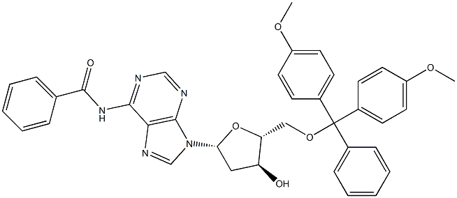 N6-Benzoyl-5'-O-(4,4'-dimethoxytrityl)-2'-deoxyadenosine Structure