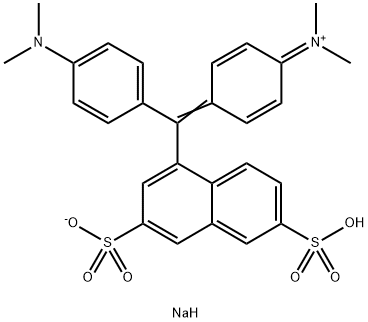 hydrogen [4-[4-(dimethylamino)-alpha-(3,6-disulphonato-1-naphthyl)benzylidene]cyclohexa-2,5-dien-1-ylidene]dimethylammonium, sodium salt ,6434-86-2,结构式