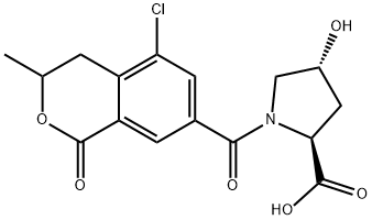 L-Proline, 1-((5-chloro-3,4-dihydro-3-methyl-1-oxo-1H-2-benzopyran-7-y l)carbonyl)-4-hydroxy-, trans-|