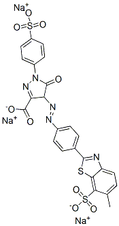 6442-00-8 trisodium 4,5-dihydro-4-[[4-(6-methyl-7-sulphonatobenzothiazol-2-yl)phenyl]azo]-5-oxo-1-(4-sulphonatophenyl)-1H-pyrazole-3-carboxylate