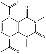 2,4(1H,3H)-Pteridinedione,  5,8-diacetyl-5,8-dihydro-1,3-dimethyl-,64487-89-4,结构式