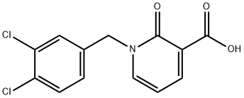 1-(3,4-ジクロロベンジル)-2-オキソ-1,2-ジヒドロ-3-ピリジンカルボン酸 化学構造式