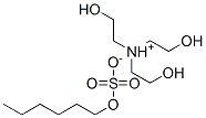 tris(2-hydroxyethyl)ammonium hexyl sulphate Struktur