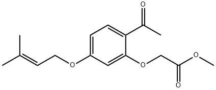 ACETIC ACID, [2-ACETYL-5-[(3-METHYL-2-BUTENYL)OXY]PHENOXY]-, METHYL ESTER Structure