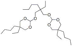 2,2'-[(2-ブチル-2-エチル-1,3-プロパンジイル)ビス(オキシ)]ビス(5-ブチル-5-エチル-1,3-ジオキサン) 化学構造式