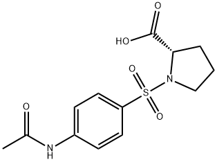 1-{[4-(アセチルアミノ)フェニル]スルホニル}プロリン 化学構造式