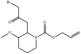 2-(3-溴-2-羰基丙基)-3-甲氧基-1-哌啶酸 2-丙烯醇酯,64544-00-9,结构式