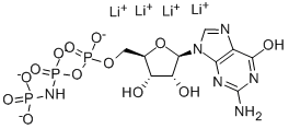 GUANYLYL-5'-IMIDODIPHOSPHATE, TETRALITHIUM SALT Structure