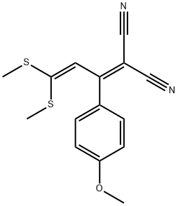 2-(4-甲氧苯基)-4,4-二(甲硫)-1,3-丁二烯-1,1-二甲腈,64573-34-8,结构式