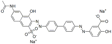 disodium 5-[[4'-[[7-(acetylamino)-1-hydroxy-3-sulphonato-2-naphthyl]azo][1,1'-biphenyl]-4-yl]azo]salicylate,6459-86-5,结构式