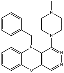 10-Benzyl-1-(4-methyl-1-piperazinyl)-7-nitro-10H-pyridazino[4,5-b][1,4]benzoxazine Structure