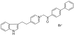 1-(2-[1,1'-BIPHENYL]-4-YL-2-OXOETHYL)-4-[2-(1H-INDOL-3-YL)ETHYL]PYRIDINIUM BROMIDE Structure