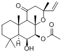 (3R,6aα,10bβ)-3,4aβ,7,7,10aβ-ペンタメチル-3α-ビニル-5β-アセトキシ-6β-ヒドロキシドデカヒドロ-1H-ナフト[2,1-b]ピラン-1-オン 化学構造式
