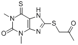 6,7-Dihydro-1,3-dimethyl-8-[(2-oxopropyl)thio]-6-thioxo-1H-purin-2(3H)-one Struktur