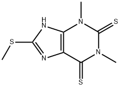 3,7-ジヒドロ-1,3-ジメチル-8-(メチルチオ)-1H-プリン-2,6-ジチオン 化学構造式