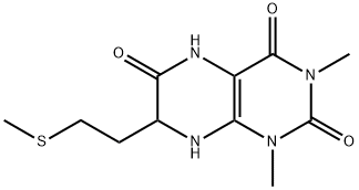 2,4,6(3H)-Pteridinetrione,  1,5,7,8-tetrahydro-1,3-dimethyl-7-[2-(methylthio)ethyl]-,64724-42-1,结构式