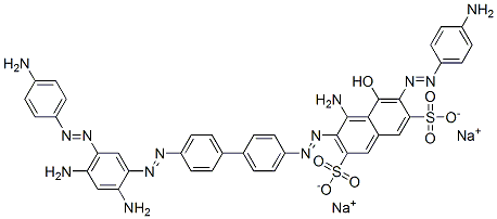 4-Amino-6-[(4-aminophenyl)azo]-3-[[4'-[[5-[(4-aminophenyl)azo]-2,4-diaminophenyl]azo][1,1'-biphenyl]-4-yl]azo]-5-hydroxynaphthalene-2,7-disulfonic acid disodium salt Struktur