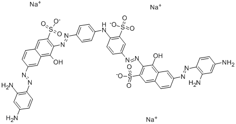 Trinatrium-6-[(2,4-diaminophenyl)azo]-3-[[4-[[4-[[7-[(2,4-diaminophenyl)azo]-1-hydroxy-3-sulfonato-2-naphthyl]azo]phenyl]amino]-3-sulfonatophenyl]azo]-4-hydroxynaphthalin-2-sulfonat