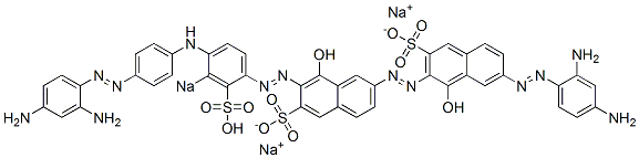 7-[(2,4-Diaminophenyl)azo]-7'-[[4-[[4-[(2,4-diaminophenyl)azo]phenyl]amino]-3-sodiosulfophenyl]azo]-1,8'-dihydroxy[2,2'-azobisnaphthalene]-3,6'-disulfonic acid disodium salt Structure