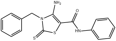 5-Thiazolecarboxamide, 2,3-dihydro-4-amino-N-phenyl-3-(phenylmethyl)-2 -thioxo-, hydrate,64735-75-7,结构式