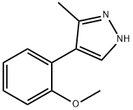 4-(2-メトキシフェニル)-3-メチル-1H-ピラゾール 化学構造式