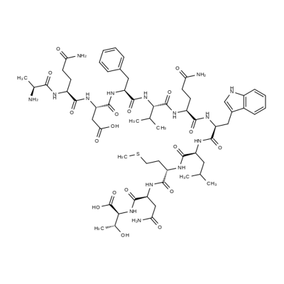 H-ALA-GLN-ASP-PHE-VAL-GLN-TRP-LEU-MET-ASN-THR-OH Structure