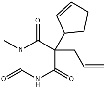 5-Allyl-5-(2-cyclopenten-1-yl)-1-methyl-2,4,6(1H,3H,5H)-pyrimidinetrione,64810-92-0,结构式