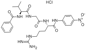 N-苯甲酰-L-缬氨酰甘氨酰-L-精氨酸对硝基苯胺盐酸盐,64815-80-1,结构式