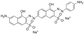 7-Amino-6'-[(4-aminophenyl)azo]-1,5'-dihydroxy-[2,2'-azobisnaphthalene]-3,7'-disulfonic acid disodium salt Struktur