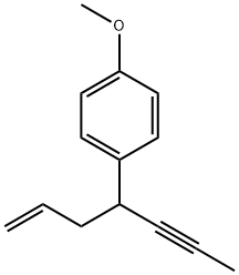 Benzene, 1-methoxy-4-[1-(1-propynyl)-3-butenyl]- (9CI) 结构式