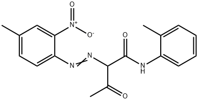 2-[(4-メチル-2-ニトロフェニル)アゾ]-N-(2-メチルフェニル)-3-オキソブタンアミド 化学構造式