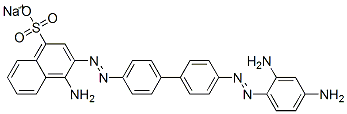 4-Amino-3-[[4'-[(2,4-diaminophenyl)azo]-1,1'-biphenyl-4-yl]azo]-1-naphthalenesulfonic acid sodium salt Structure