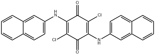 2,5-ジクロロ-3,6-ビス[(2-ナフタレニル)アミノ]-2,5-シクロヘキサジエン-1,4-ジオン 化学構造式
