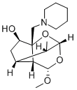 rel-(2α*,4aβ*,5α*,8R*)-ヘキサヒドロ-4-メトキシ-8-メチル-7a-(1-ピペリジニルメチル)-2,5-メタノシクロペンタ-1,3-ジオキシン-7-オール 化学構造式