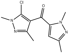 (5-CHLORO-1,3-DIMETHYL-1H-PYRAZOL-4-YL)(1,3-DIMETHYL-1H-PYRAZOL-5-YL)METHANONE 结构式
