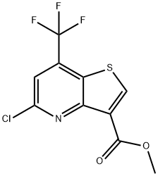 5-氯-7-(三氟甲基)噻吩并[3,2-B]吡啶-3-羧酸甲酯 结构式