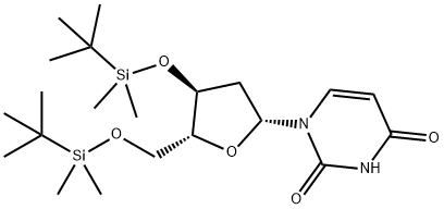 3',5'-Bis-O-(tert-butyldimethylsilyl)-2’-deoxyuridine 化学構造式