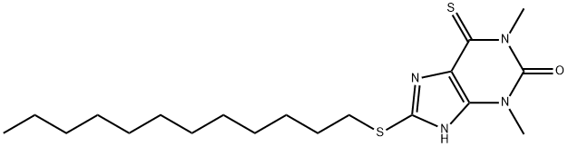 6,7-Dihydro-1,3-dimethyl-8-(dodecylthio)-6-thioxo-1H-purin-2(3H)-one,6493-37-4,结构式