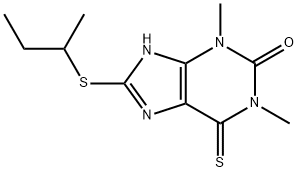 8-[(sec-Butyl)thio]-6,7-dihydro-1,3-dimethyl-6-thioxo-1H-purin-2(3H)-one 结构式