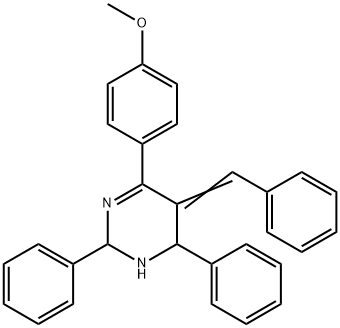 (5Z)-5-benzylidene-4-(4-methoxyphenyl)-2,6-diphenyl-2,6-dihydro-1H-pyr imidine Structure