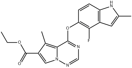 649736-29-8 4-(4-氟-2-甲基-1H-吲哚-5-氧基)-5-甲基吡咯并[2,1-F][1,2,4]三嗪-6-羧酸乙酯