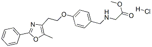 METHYL N-{4-[2-(5-METHYL-2-PHENYL-1,3-OXAZOL-4-YL)ETHOXY]BENZYL}GLYCINATE HYDROCHLORIDE 结构式