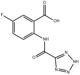 Benzoic acid, 5-fluoro-2-[(1H-tetrazol-5-ylcarbonyl)amino]- (9CI) Structure