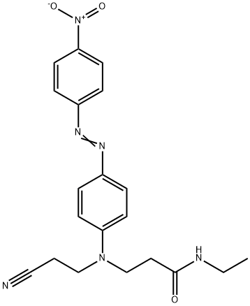 3-[(2-シアノエチル)[4-[(4-ニトロフェニル)アゾ]フェニル]アミノ]-N-エチルプロパンアミド 化学構造式