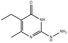 5-Ethyl-2-hydrazino-6-methylpyrimidin-4(3H)-one Struktur