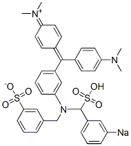 N-Methyl-N-[4-[[4-(dimethylamino)phenyl][3-[N-(3-sulfonatobenzyl)-N-(3-sodiosulfobenzyl)amino]phenyl]methylene]-2,5-cyclohexadien-1-ylidene]methanaminium Structure